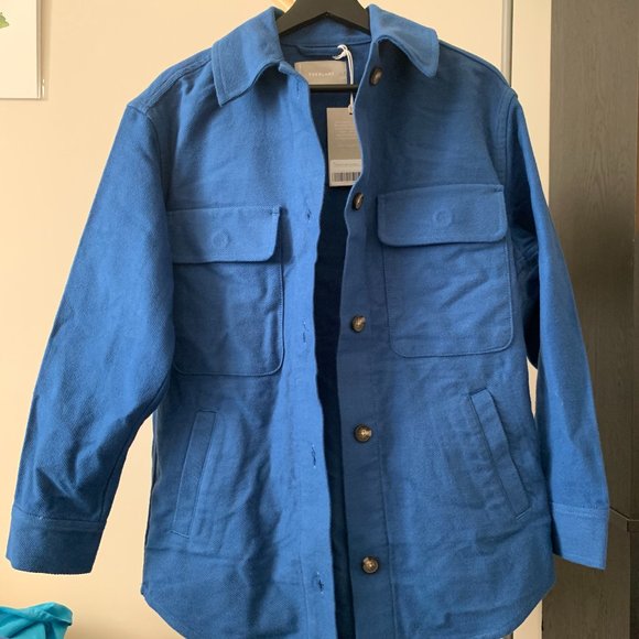 Everlane The Oversized Shirt Jacket, Deep Blue, Size S - Picture 2 of 7